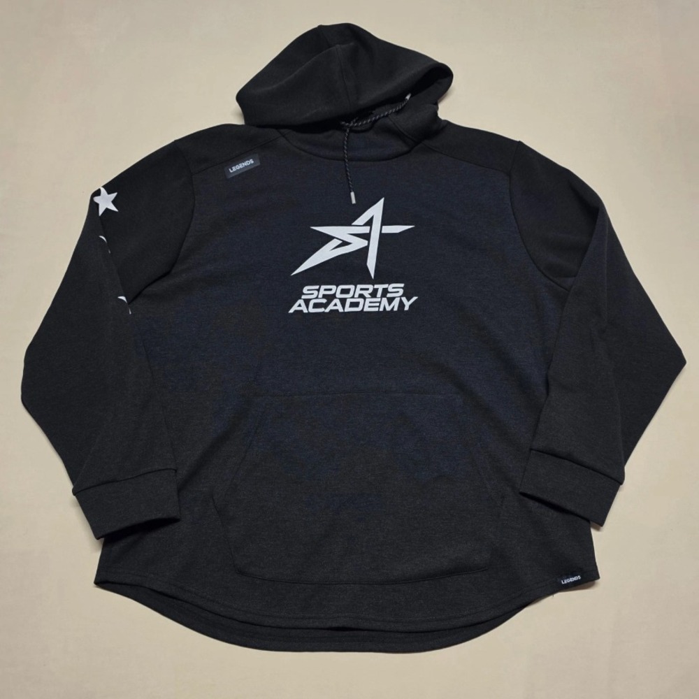 Legends Sports Men 3XL Black Pullover Hoodie Sweatshirt Curved Hem Athletic Fit